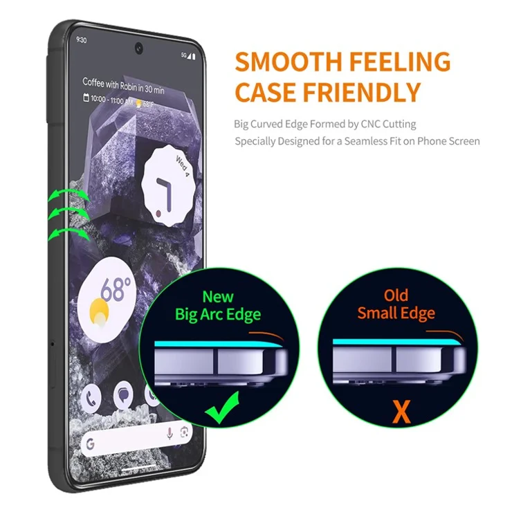 ENKAY HAT PRINCE For Google Pixel 8 Clear Screen Protector 0.26mm 9H 2.5D High Aluminium-silicon Glass Film