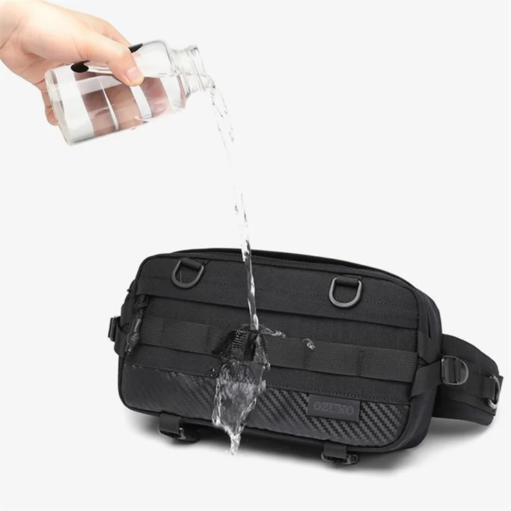 OZUKO 9676 Outdoor Tactical Men Crossbody Bag Oxford Cloth Chest Pack - Black