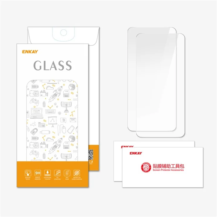 ENKAY HAT PRINCE 2Pcs For Huawei Enjoy 70 4G / nova Y72 4G High Aluminum-silicon Glass Film Anti-fingerprint Screen Film