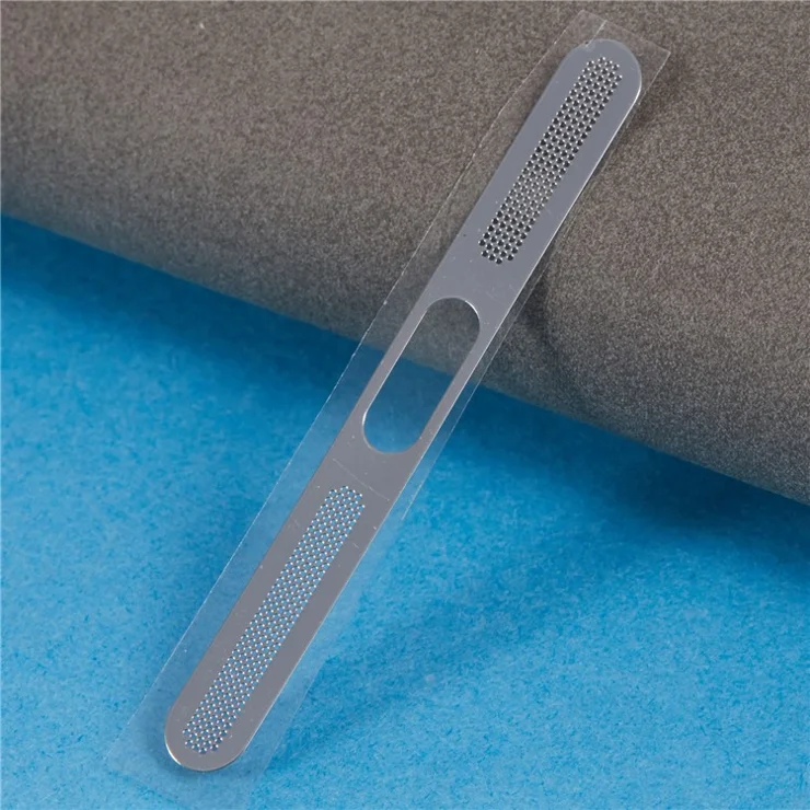 For iPhone 15 Bottom Speaker Mesh Decal Dustproof Aluminum Sticker - Silver
