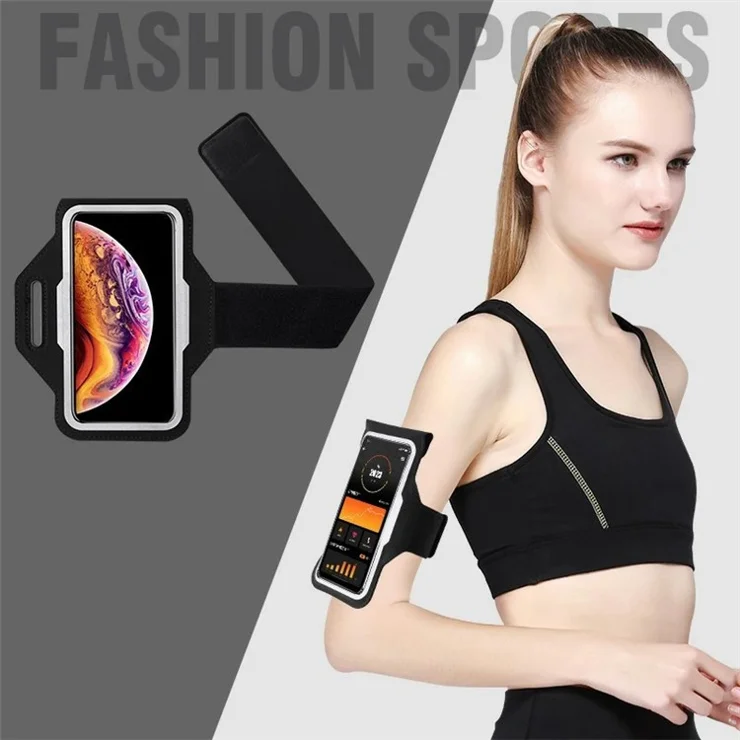 HSK3022 Fitness Running Arm Bag Cell Phone Pouch Armband Storage Bag - Grey