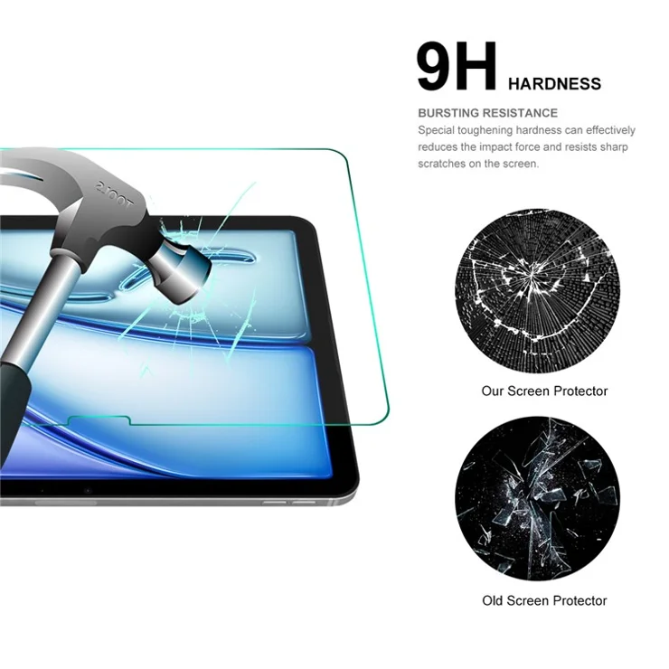 ENKAY HAT PRINCE 2Pcs For iPad Air 11 (2025) / (2024) Screen Protector 2.5D 0.33mm 9H High Aluminium-Silicon Glass Film