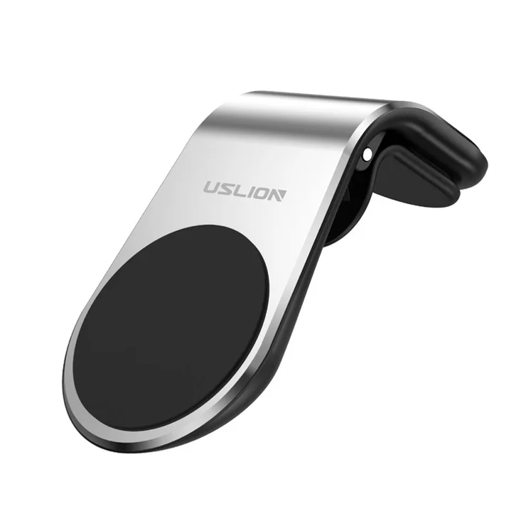 USLION Car Phone Holder Air Outlet Magnetic Mobile Phone Bracket - Silver