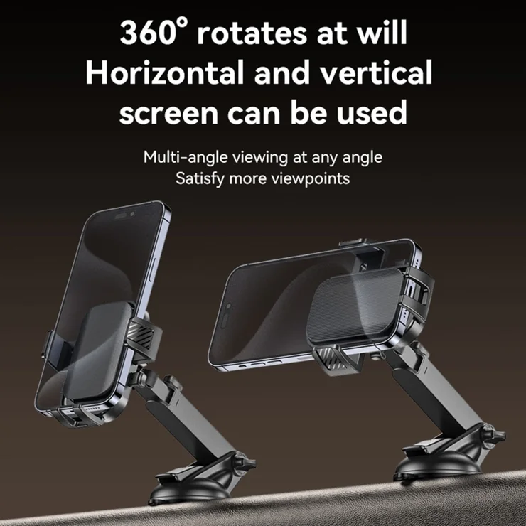 Support Voiture Pour Téléphone Et GPS - Clip Réglable Rotatif 360°, Compatible Smartphones 4 à 7 Pouces