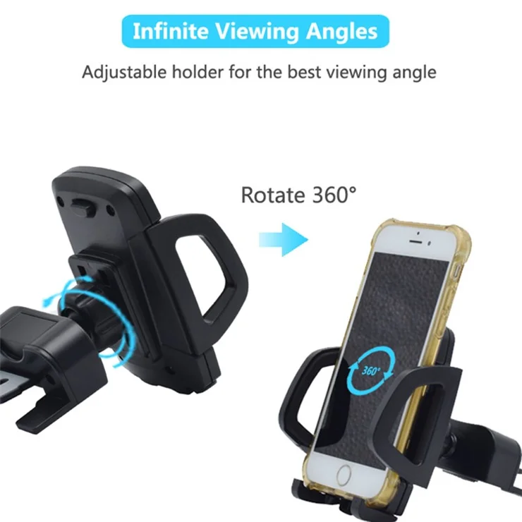 Universal Auto Car CD Slot Phone Mount for Driving Navigation 360-Degree Rotating Cell Phone Holder with Adjustable Clip