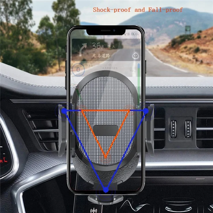 ES33 ABS+Carbon Fiber 360 Degree Rotation Suction Cup Mount Car Mobile Phone Holder Bracket - Black