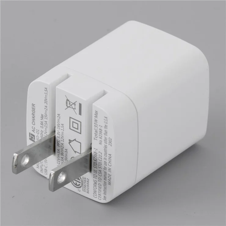 Bulk Purchasing 30W Fast Charging Portable GaN Adapter USB+Type-C Dual Port Wall Charger - US Plug