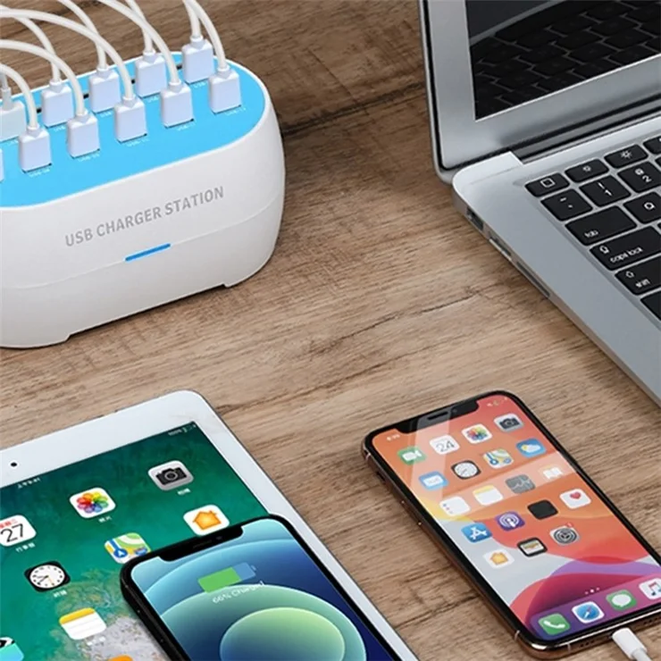 830 180W AC100-240V 30 Ports USB Charging Dock Mobile Phones Tablets Fan Lamp Charger Power Station - US Plug