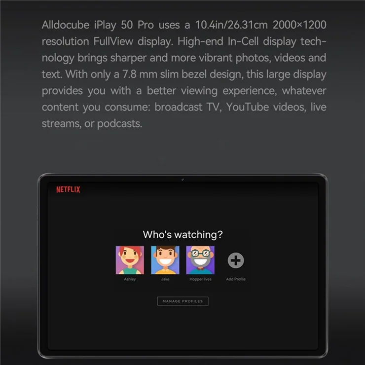 ALLDOCUBE iPlay 50 Pro Tablet PC 10.4-inch Android 12 8GB+128GB 4G Tablet (Grey)