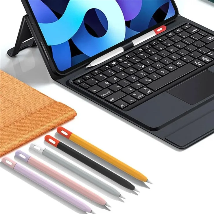 For Apple Pencil (USB-C) Contrast Color Silicone Protective Sleeve Stylus Pen Anti-drop Cover - Orange