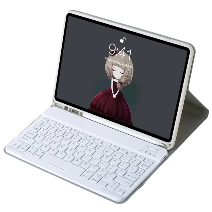 A11B Tablet Cover For iPad Pro 11 (2022) / (2021) / (2020) / (2018) / Air (2022) / (2020) Case Bluetooth-Compatible Keyboard with Pen Slot - Grey