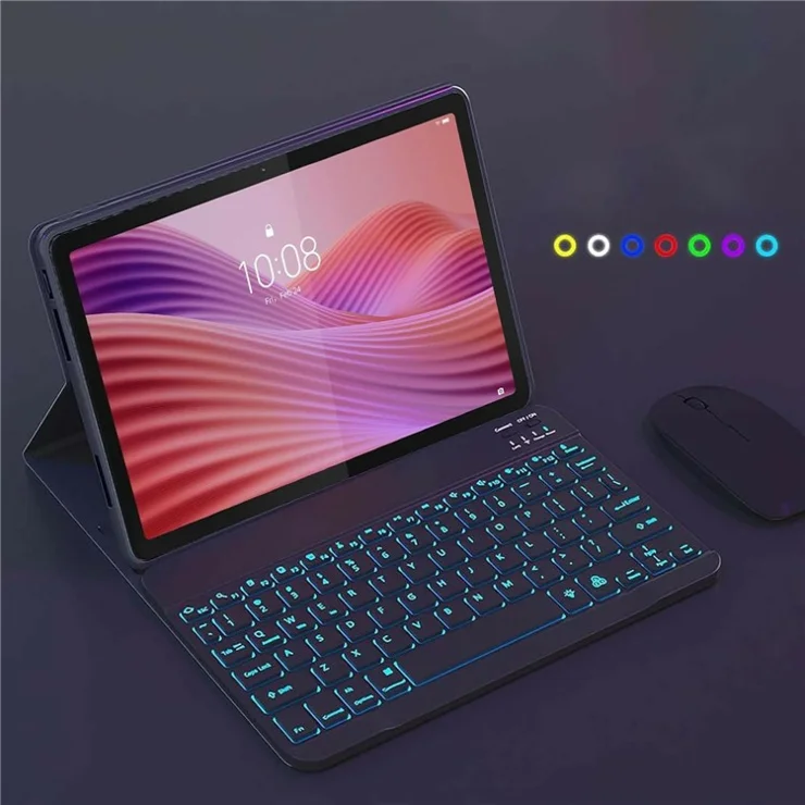 For Tab 10.1 (2025) TB-311FU / TB-311XU Backlit Design Bluetooth-compatible Keyboard Case with Mouse Combo Set - Green