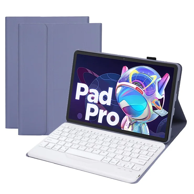 AM18-B For Lenovo Pad Pro 2022 11.2-inch Protective Case with Detachable Bluetooth-compatible Keyboard Anti-Drop Tablet Case - Purple