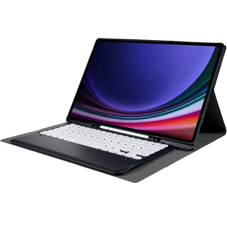 A910B For Samsung Galaxy Tab S9 Ultra X910 / X916B / X918U Detachable Bluetooth-compatible Keyboard Case Pencil Slot Protective Tablet Case - Black / White