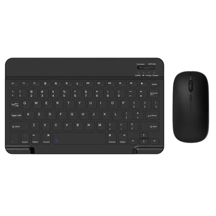 030 Wireless Keyboard and Mouse Combo 10-inch Rechargeable Mouse Keyboard Set for Mac / iOS / Windows / Android - Black