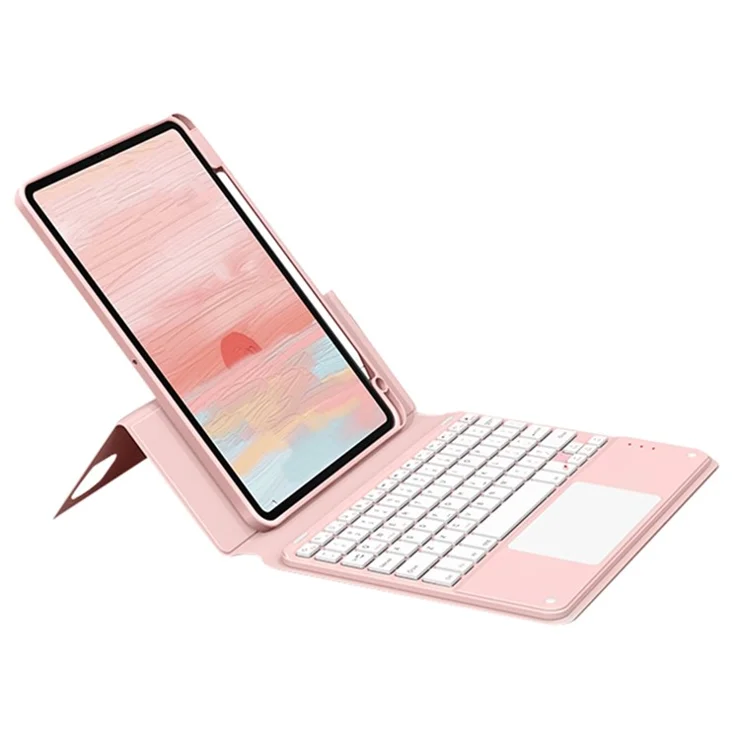FT-5011 Touchpad Keyboard for iPad Air 11 (2025) / (2024) / Air (2022) / (2020) / Pro 11 (2022) / (2021) / (2020) / (2018) Leather Case - Pink