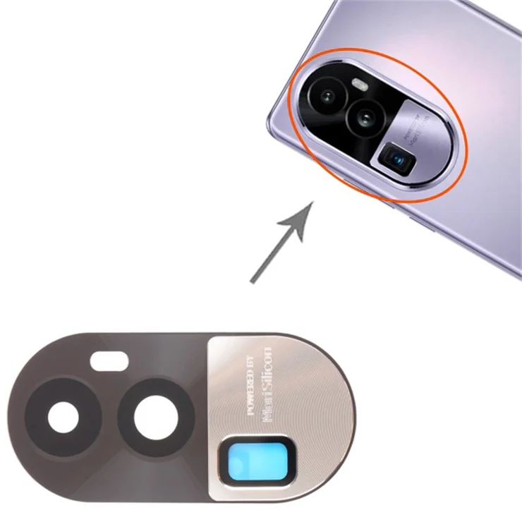 For Oppo Reno10 Pro+ 5G OEM Rear Back Camera Lens Cover Replacement Part (without Logo) - Gold