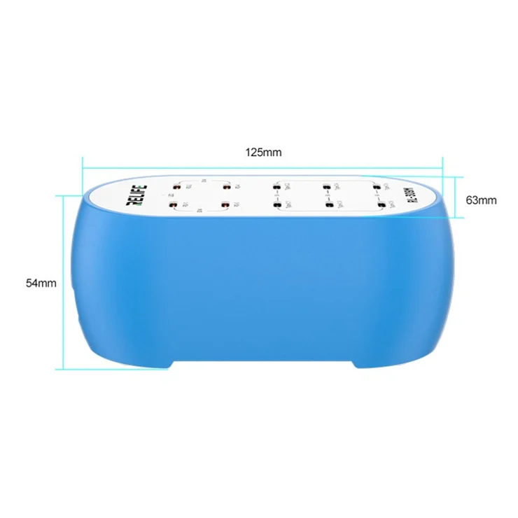 RELIFE RL-309M 10-Port Type-C Charging Station Smart Charger 72W High Power for Multi-Device - US Plug