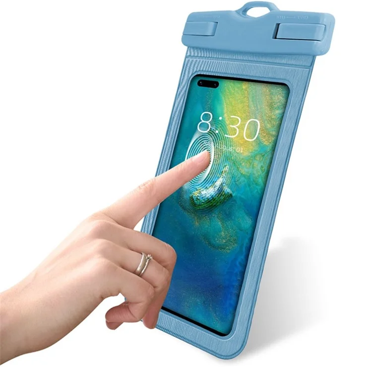 IPX8 Waterproof Phone Case Transparent Dry Bag with Lanyard for Mobile Phones Below 7inch - Green
