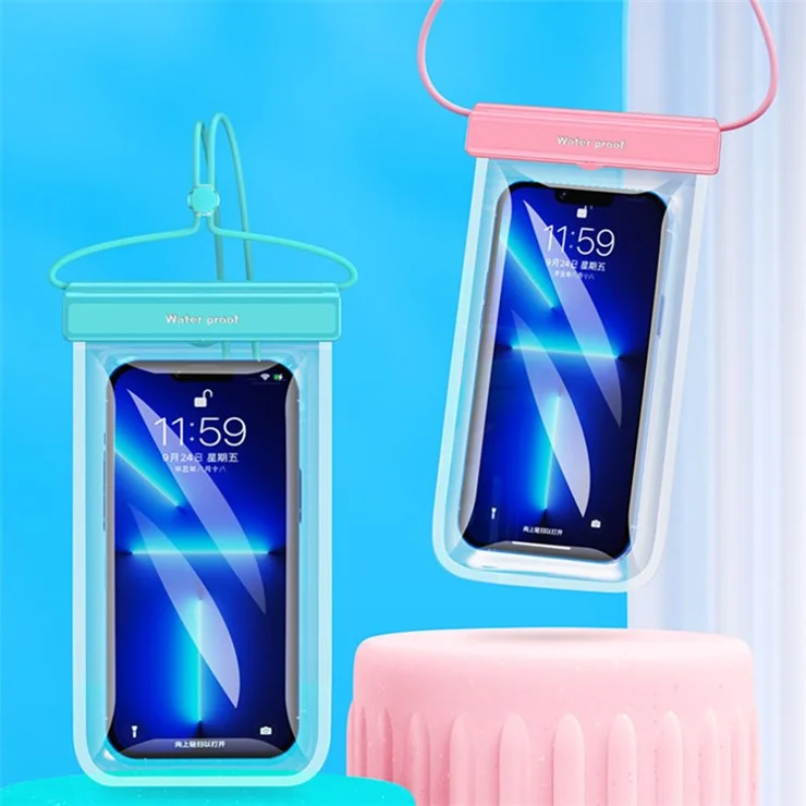 IPX8 30m Waterproof Phone Bag Touch Screen Underwater Mobile Phone Sealing Protective Pouch for Cellphones within 7-inch - Sapphire