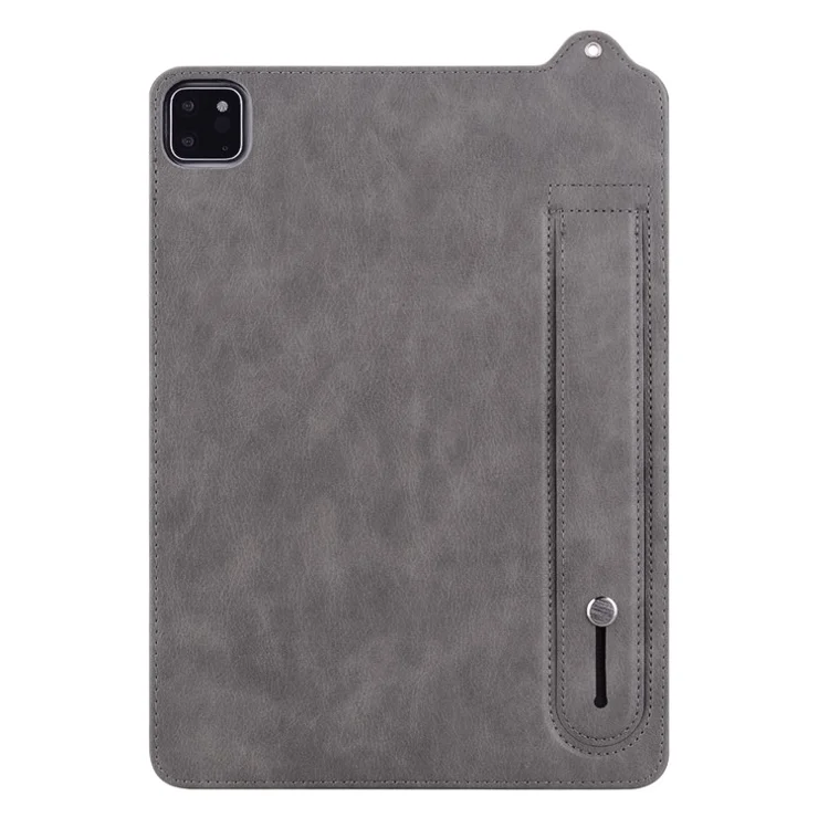 Tablet Case For iPad Air 11 (2025) / (2024) / iPad Air (2022) / (2020) / iPad Pro 11 (2021) / (2020) Hand Strap Kickstand Leather Cover - Grey