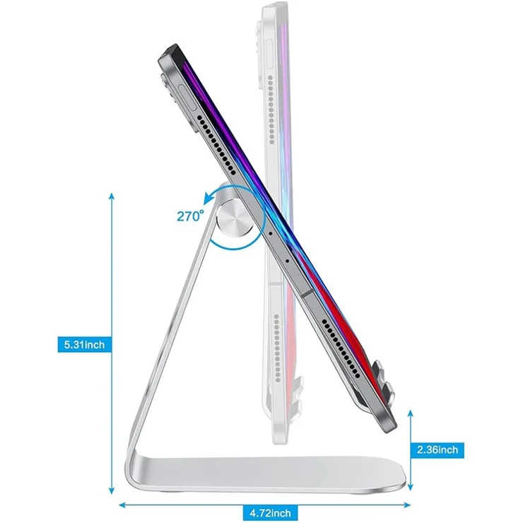 P31 Universal Desktop Mobile Phone Tablet Holder Bracket Adjustable Aluminum Alloy Stand - Black