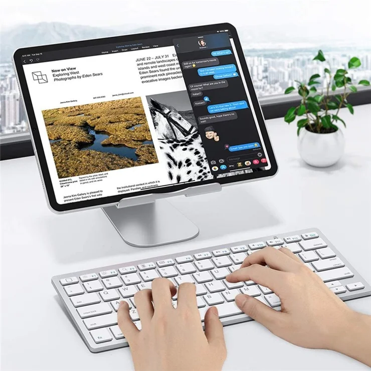 P31 Universal Desktop Mobile Phone Tablet Holder Bracket Adjustable Aluminum Alloy Stand - Black