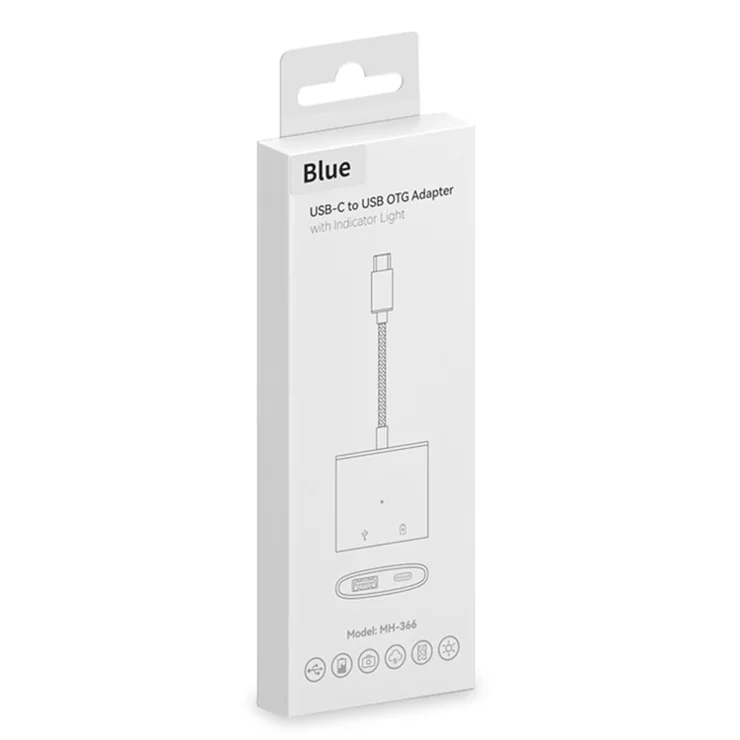 MH366 Type-C Male to USB3.0 Female + Type-C Charging Port Adapter Phone Tablet OTG Connector - Black