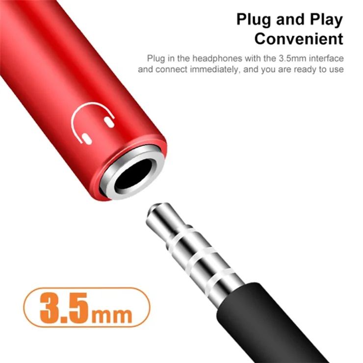 2-in-1 Type-C Male to PD 60W Type-C Charging + 3.5mm Audio Female Headphone Adapter Splitter - Black