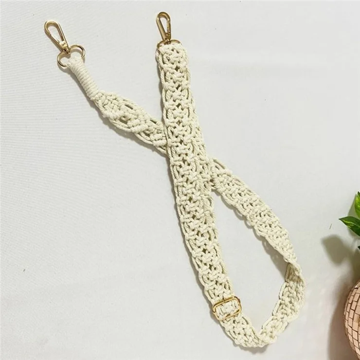 Bohemian Style Hand-Woven Crossbody Lanyard for Cell Phone Camera, 80-130cm Adjustable Bag Strap - Pink