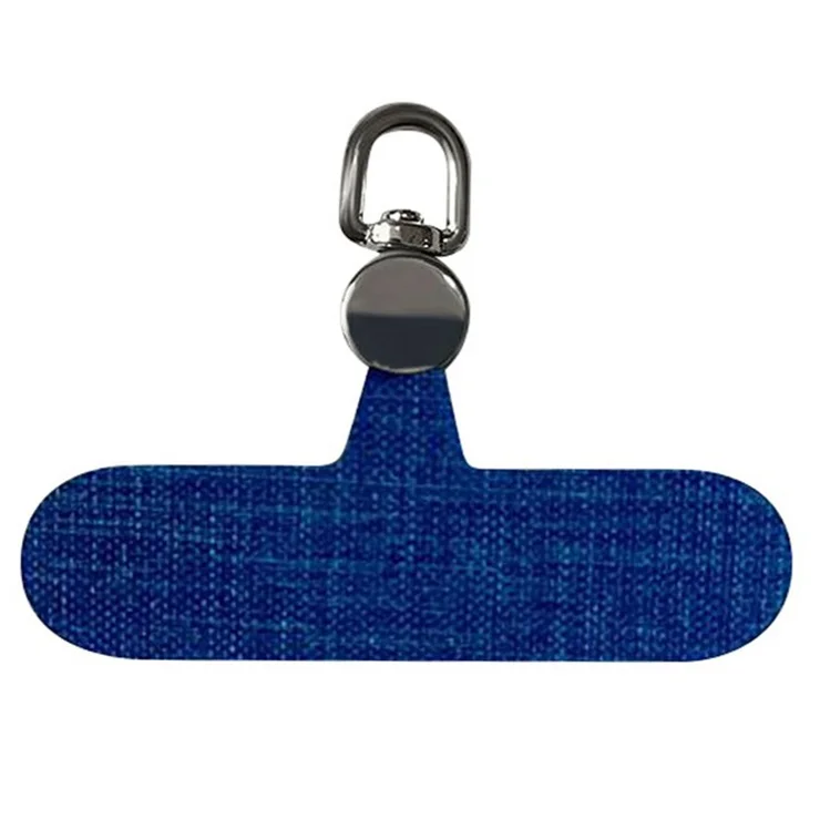 Phone Tether Tab Nylon Patch 360° Rotatable Metal Hook Phone Strap Replacement Part - Dark Blue