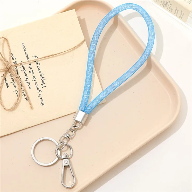 Mesh Design Phone Charm Keychain Pendant Cell Phone Case Strap - Dark Blue