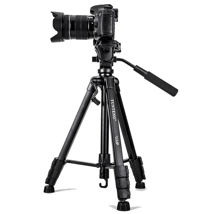 YUNTENG VCT-80 Professional Extendable Aluminum Tripod Stand Portable Photography Tripod Shockproof Rotating Gimbal Stabilizer for SLR/Mobile Phones