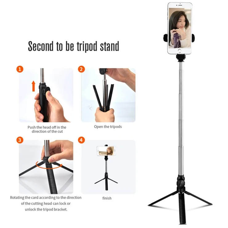 Wholesale XT10 Wireless Bluetooth Selfie Stick Portable Folding