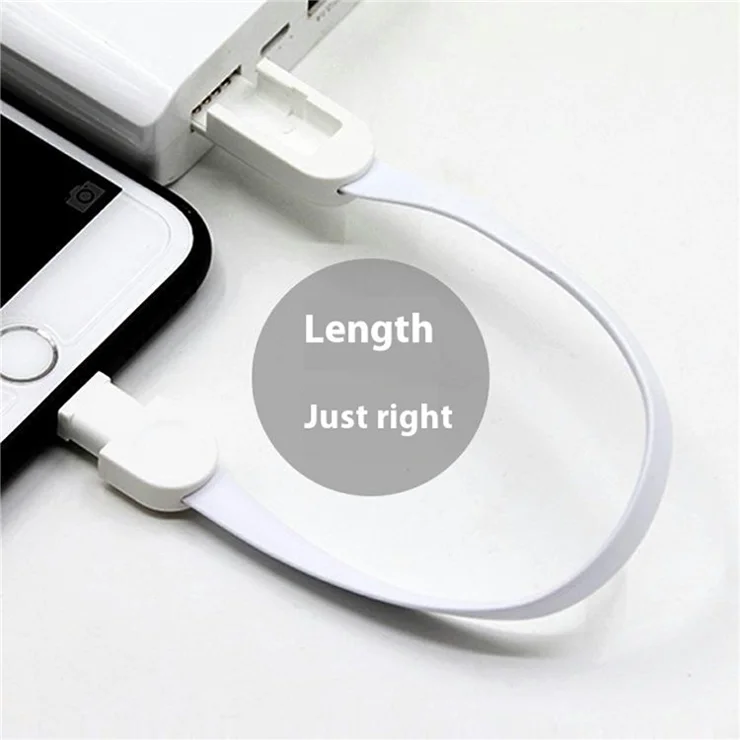Bulk Purchasing ZQ-220B Creative Bracelet Charging Cable USB to iP Data Cord - Black