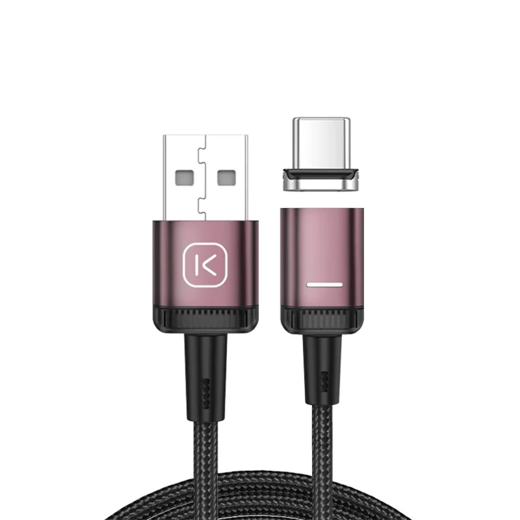 KUULAA Aluminum Alloy Magnetic Data Cable Type-C 3A Fast Charging Cable, 2m - Dark Purple