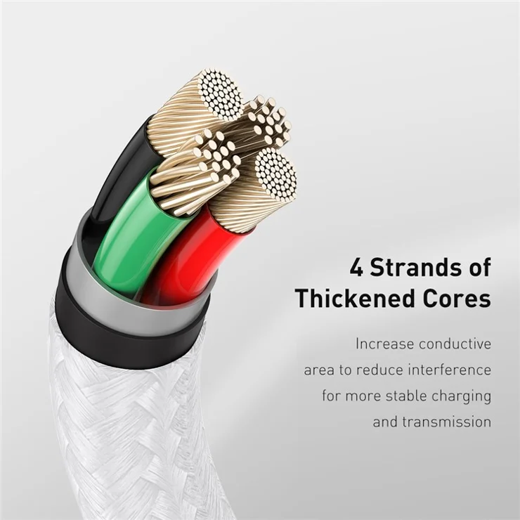 BASEUS Cafule Series Metal Data Cable USB to IP Cord 2.4A 1m - White