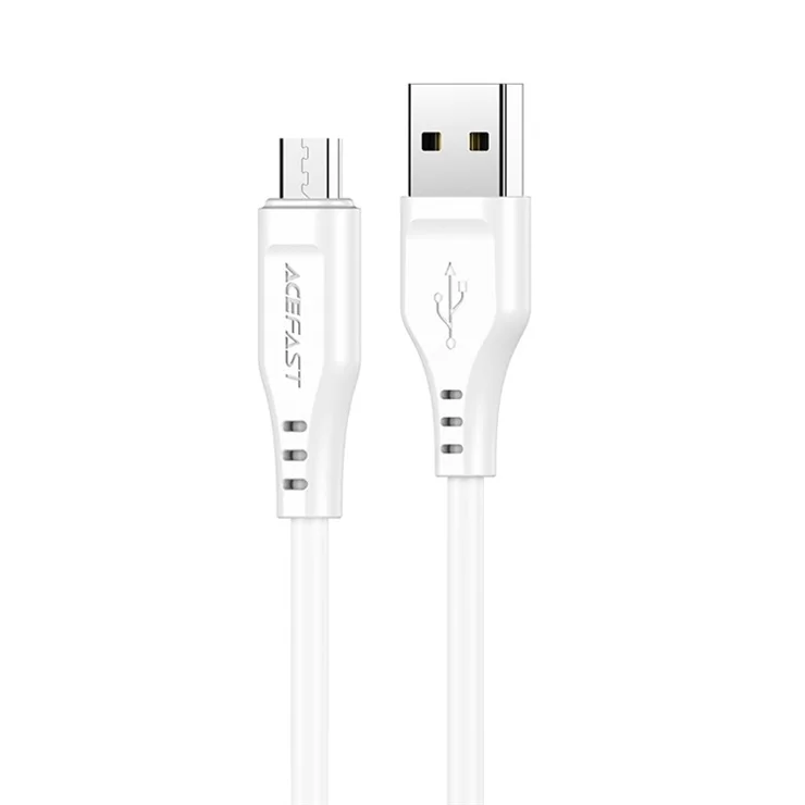 ACEFAST C3-09 1.2m USB-A to Micro-USB 2.4A Max Charging Cord TPE Data Cable - White