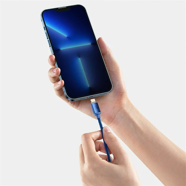BASEUS Crystal Shine Series Fast Charging Type-C to iP Data Cable 20W 1.2m Cell Phone Cord - Blue