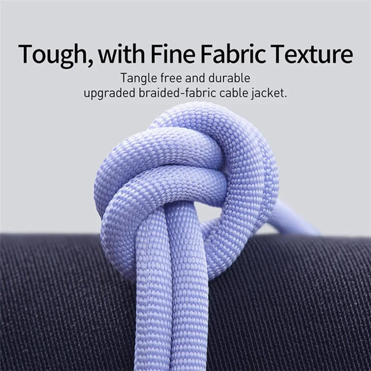 BASEUS Crystal Shine Series Fast Charging Type-C to iP Data Cable 20W 1.2m Cell Phone Cord - Purple