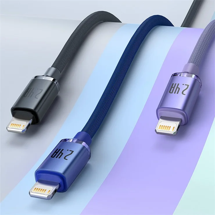 BASEUS Crystal Shine Series 2.4A Fast Charging USB to iP Data Cable 2m - Blue