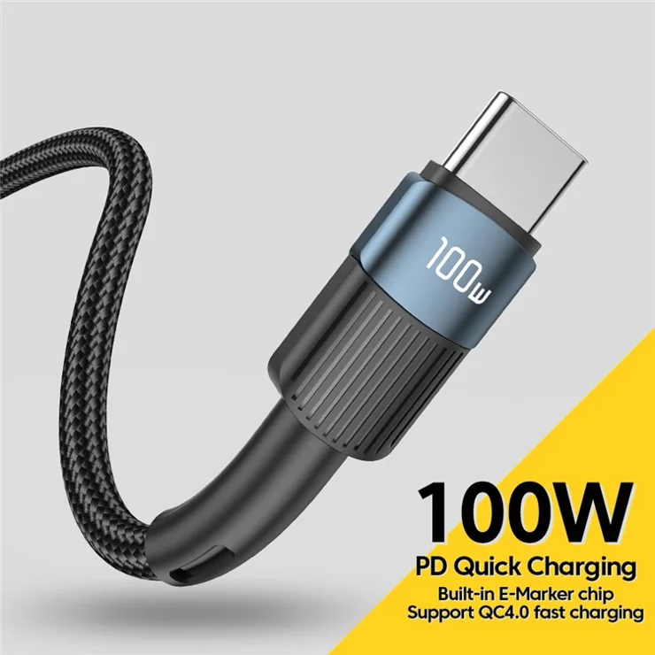 ESSAGER 1m Type C High-speed 100W PD Charging Cable 480Mbps Fast Data Transfer Cord - Blue