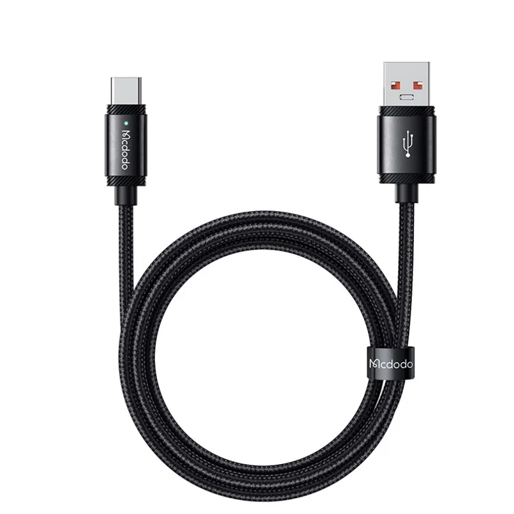 MCDODO CA-4730 MDD for iPhone 15 Series 1.5m USB-A to Type-C Fast Charging Cable 120W Data Transmission Nylon Braided Cord - Black