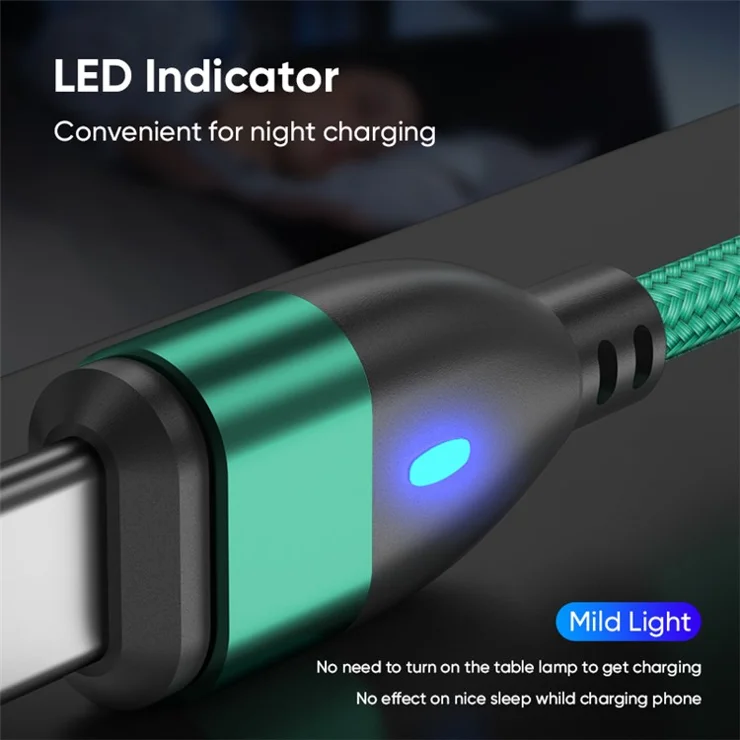 ENKAY 1m 24Pin PD 100W Type-C to iP / Type-C / Micro USB Magnetic Charging Data Cable with LED Indicator - Red