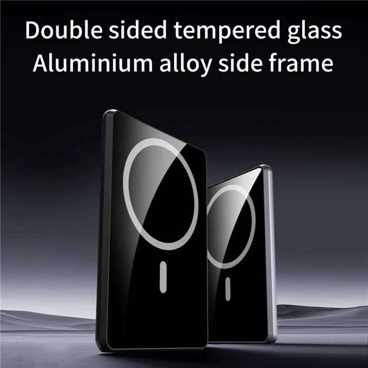 H20 5000mAh Ultra-Thin Magnetic Fast Charging Power Bank Phone Charger External Battery - Silver