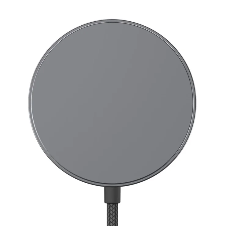 YF-M5C For iPhone 12-16 Series Qi2 Charging Pad Aluminum Alloy 15W Magnetic Wireless Charger - Black