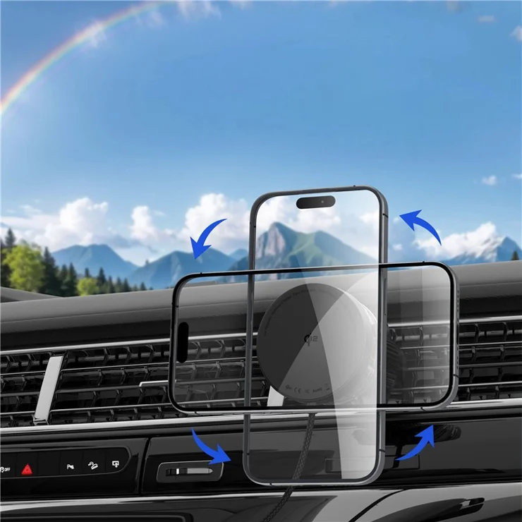 Bulk Purchasing M32 Qi2 Certified 15W Car Air Vent Mount Magnetic Wireless Charger with 1m Cable for iPhone - Black