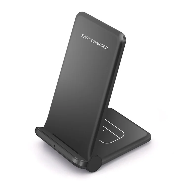 B455 20W Wireless Charger Foldable Phone Stand Holder Angle Adjustable Desktop Mount Holder 5W Wireless Earphone Charger - Black