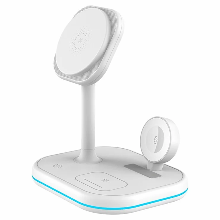 Z25 15W 3-in-1 Magnetic Wireless Charger Cell Phone Holder Charging Stand with Indicator Light - White
