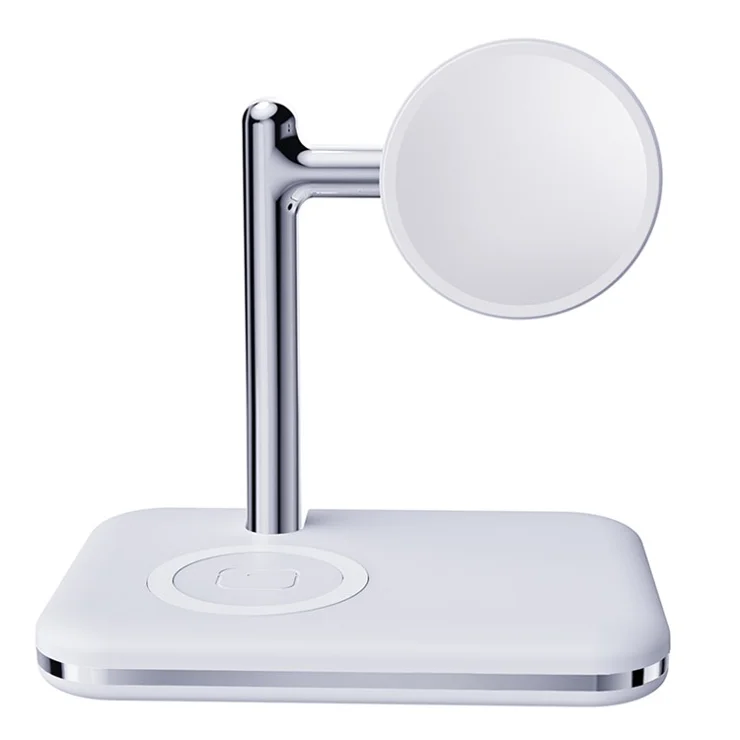 V8S Wireless Charging Station for Samsung Galaxy Buds / Watch , 2-in-1 Magnetic Foldable Wireless Charger Stand - White